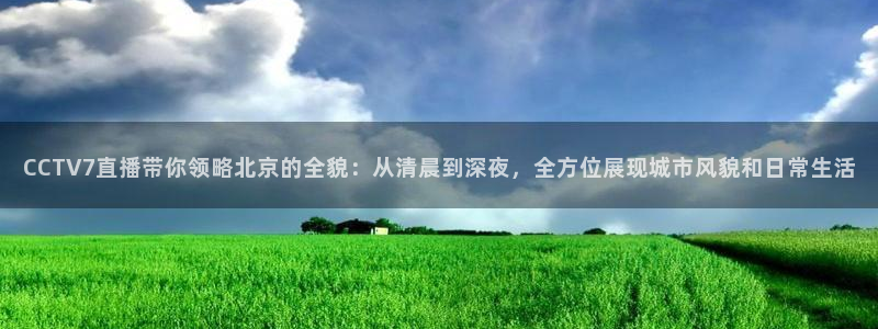 玩球直播：CCTV7直播带你领略北京的全貌：从清晨到深夜，全方位展现城市风貌和日常生活